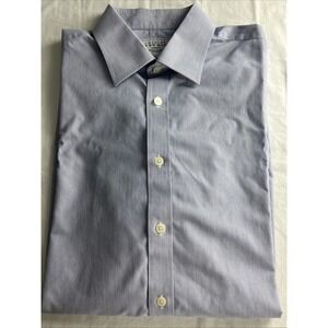 Charles Tyrwhitt Mens Dress Shirt Blue Size 16 1/2 / 33 in French Cuffs B27